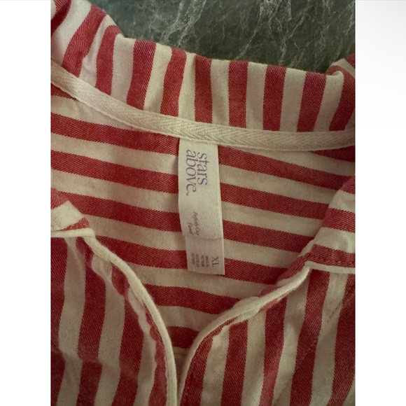 Stars Above Red and White Striped ~ All Cotton ~ Striped  Nightshirt Size XL - Picture 5 of 7